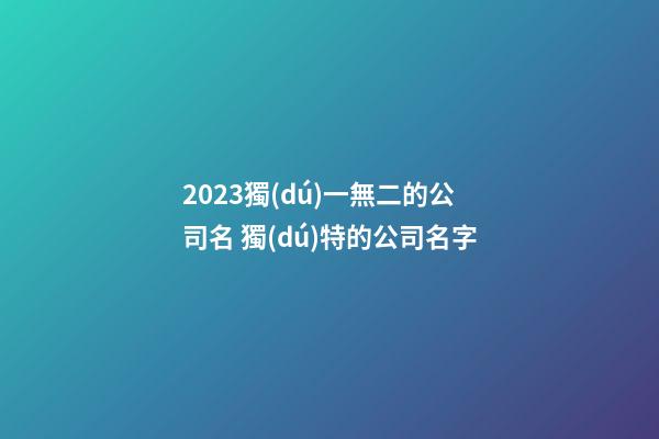 2023獨(dú)一無二的公司名 獨(dú)特的公司名字-第1張-公司起名-玄機(jī)派